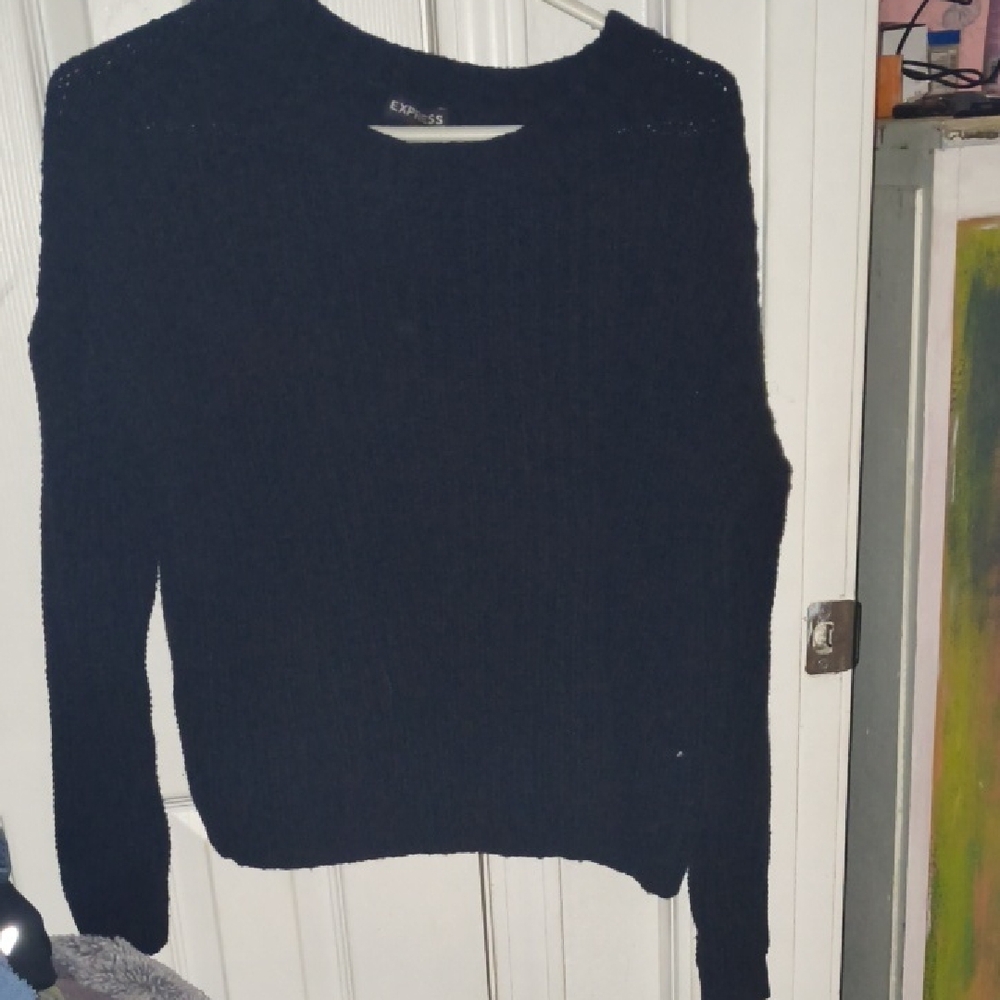Express Women's Classic Black Crew Neck Sweater